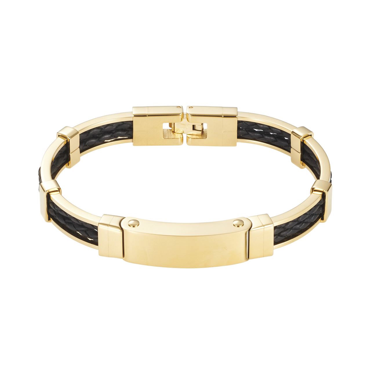 Cudworth Ion Plated Polished 14k Gold/Stainless Steel Black