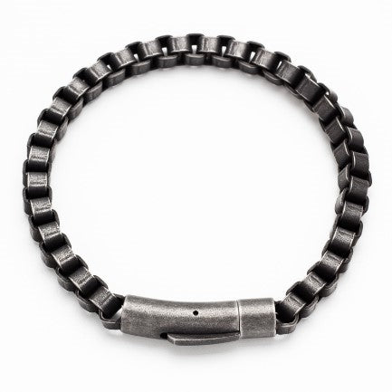 Ion plated Antique Gun Metal Box Link Chain Bracelet