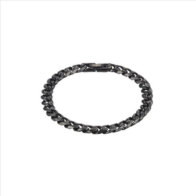 IP Black Stainless Steel Curb-link Chain Bracelet