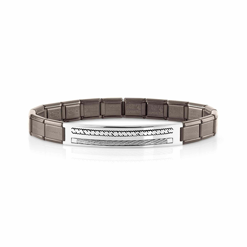 Nomination- Trendsetter Classic Bracelet In Stainless Steel With Grey Coloured Links,
