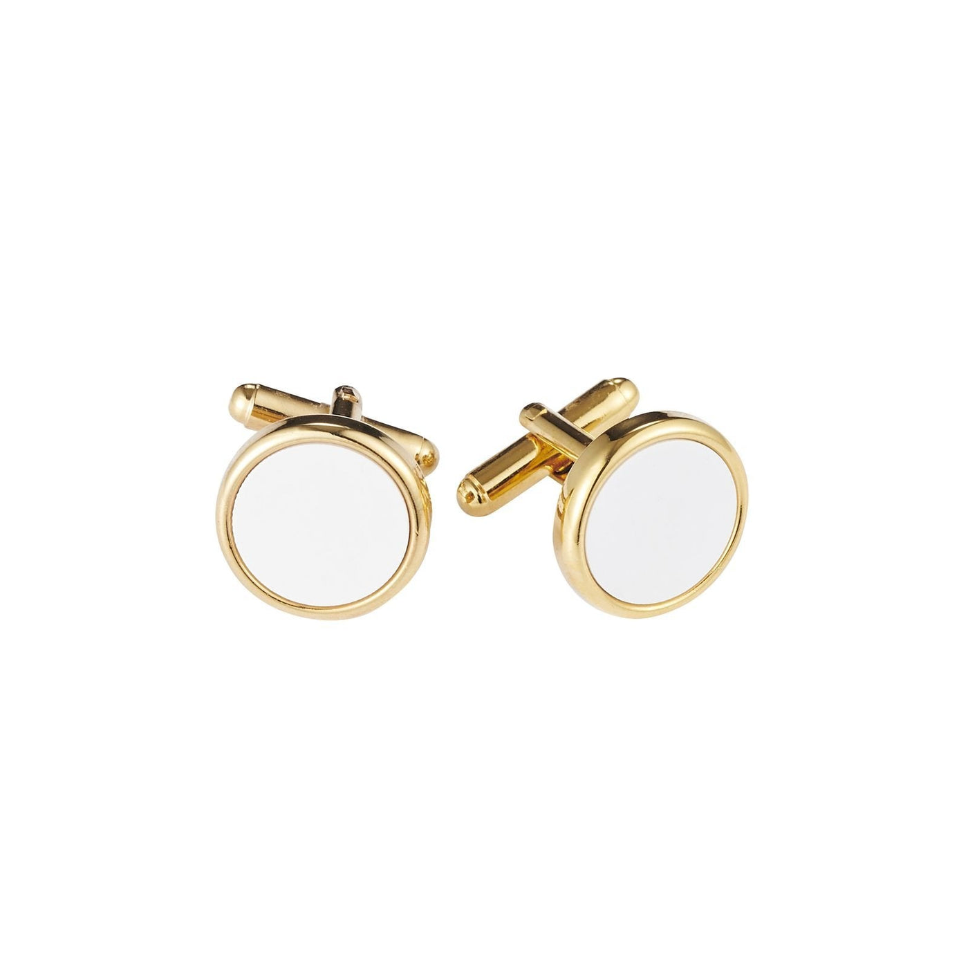 CUDWORTH GOLD PLATED / WHITE CUFFLINKS