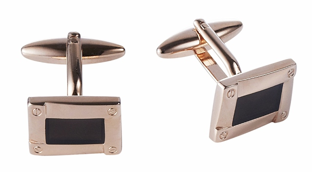 Rose Gold/Black Enamel plated Cufflinks