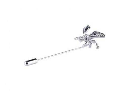 Rhodium Plated Bee Lapel Pin Cudworth