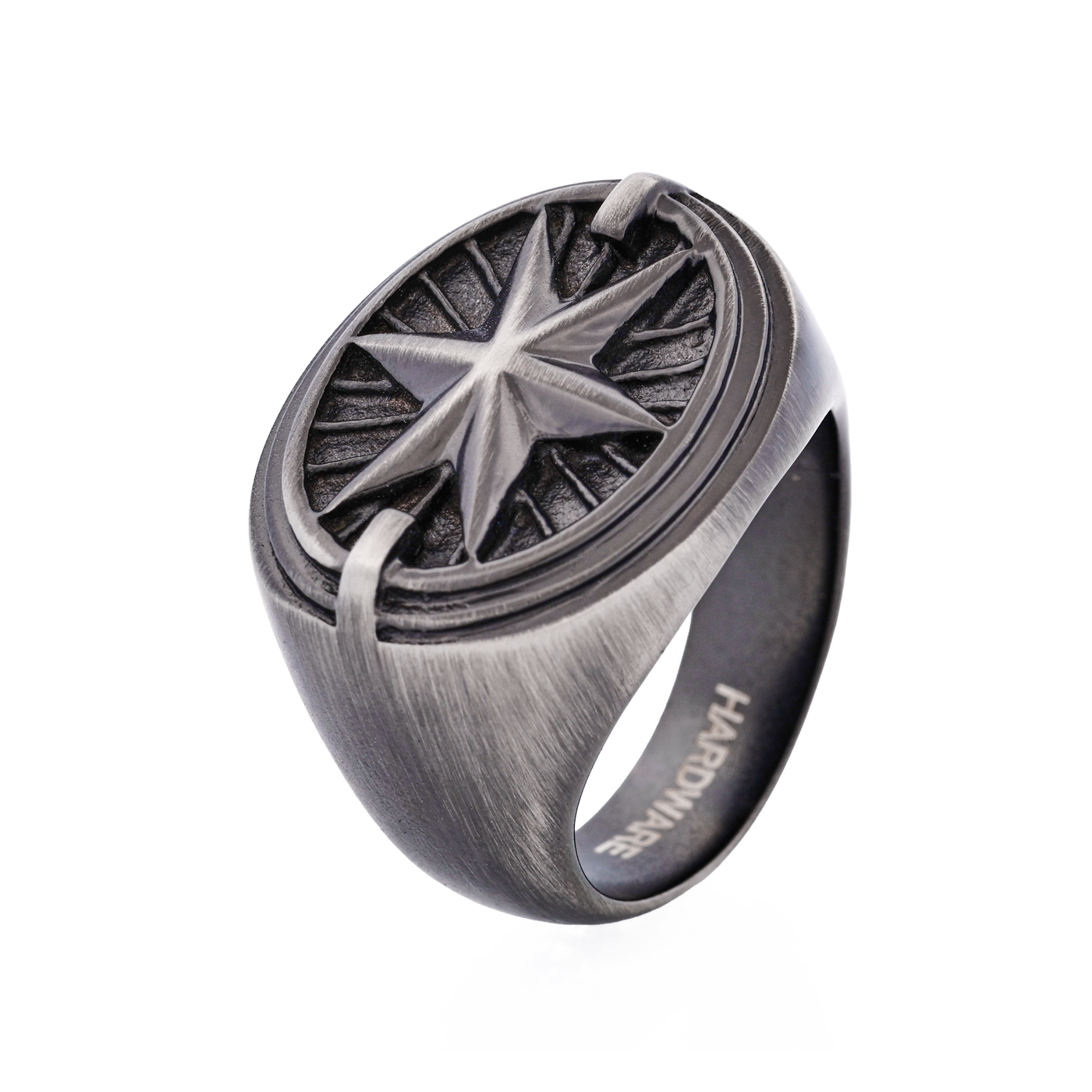 ANTIQUE LOOK STAINLESS STEEL RING SIZE W