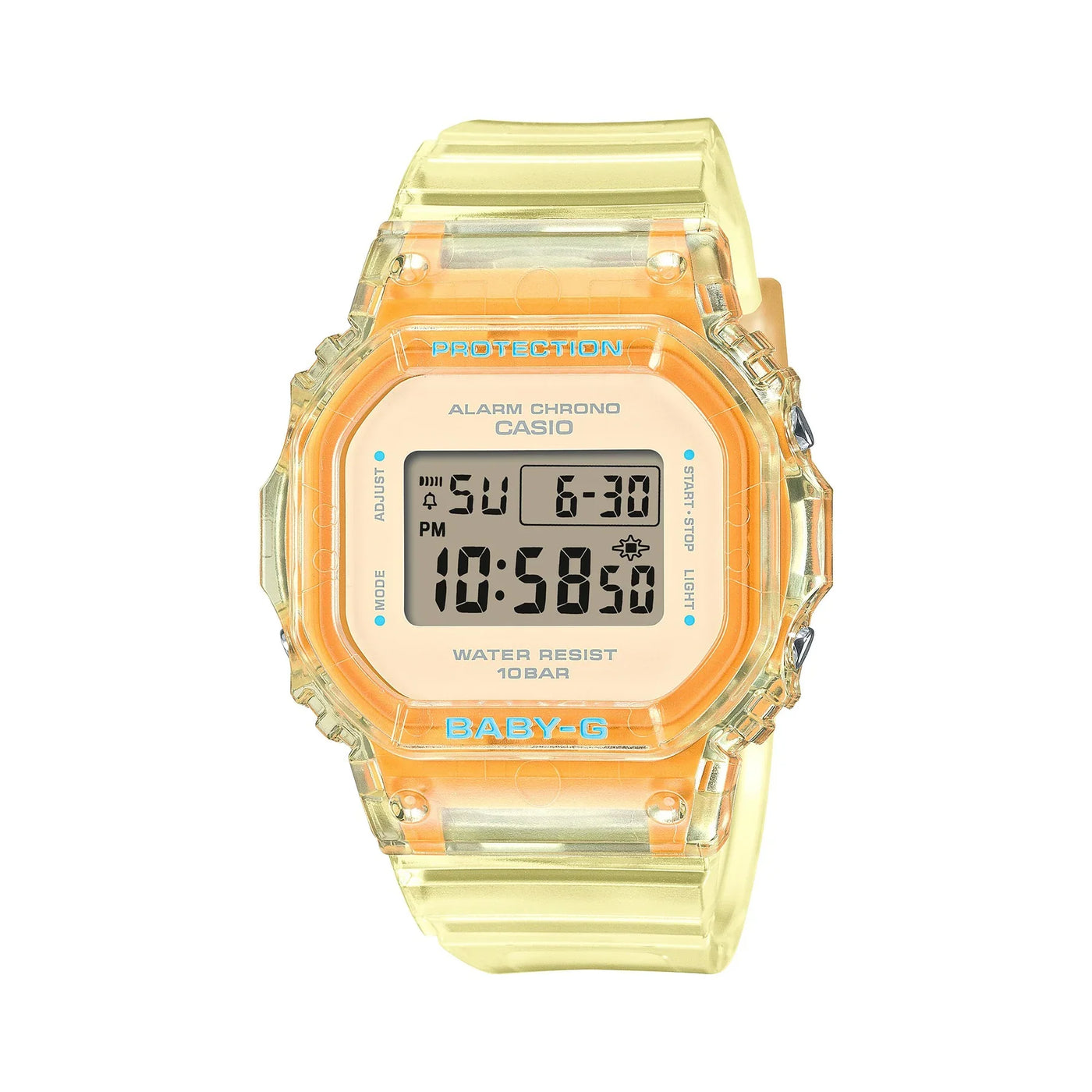 Baby-G Digital Watch: Translucent Yellow