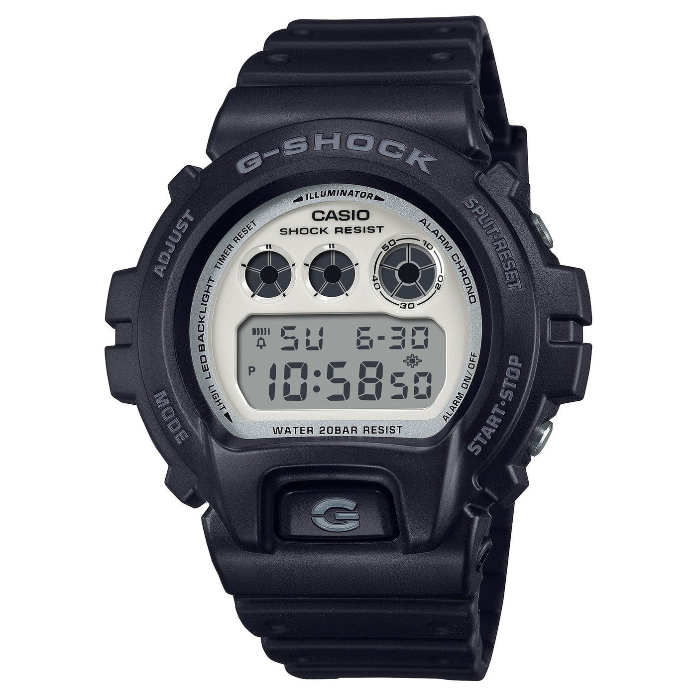 G-Shock Black & White Digital Watch DW6900WD-1D