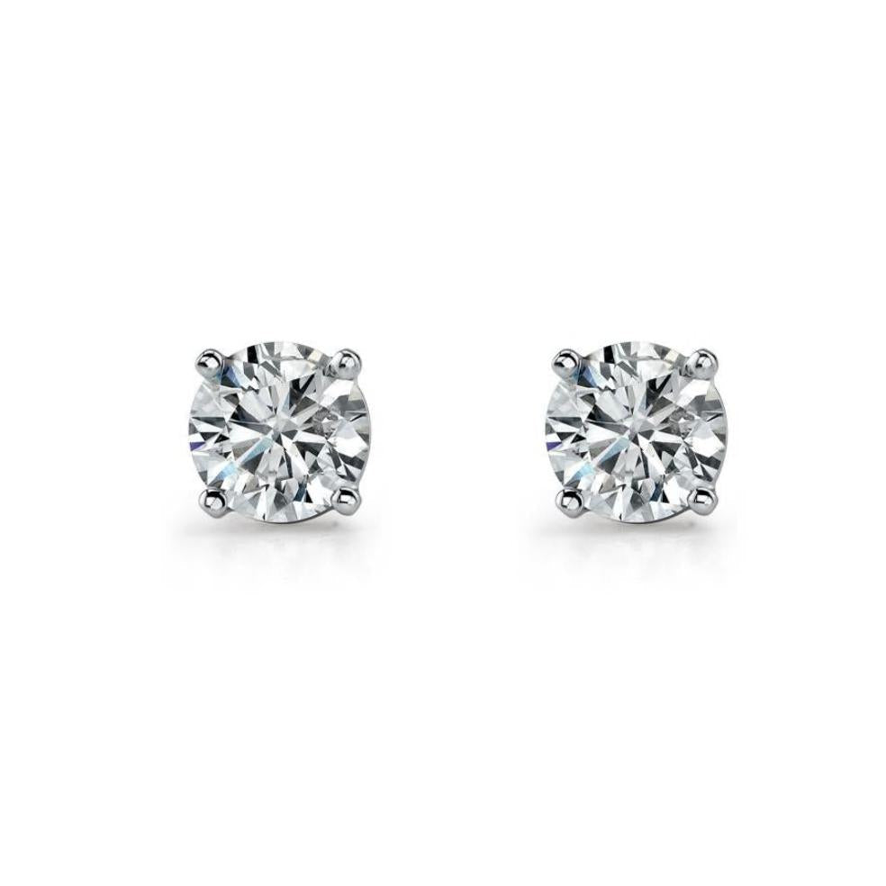 Sterling Silver 10MM ROUND white cz CLAW SET STUDS