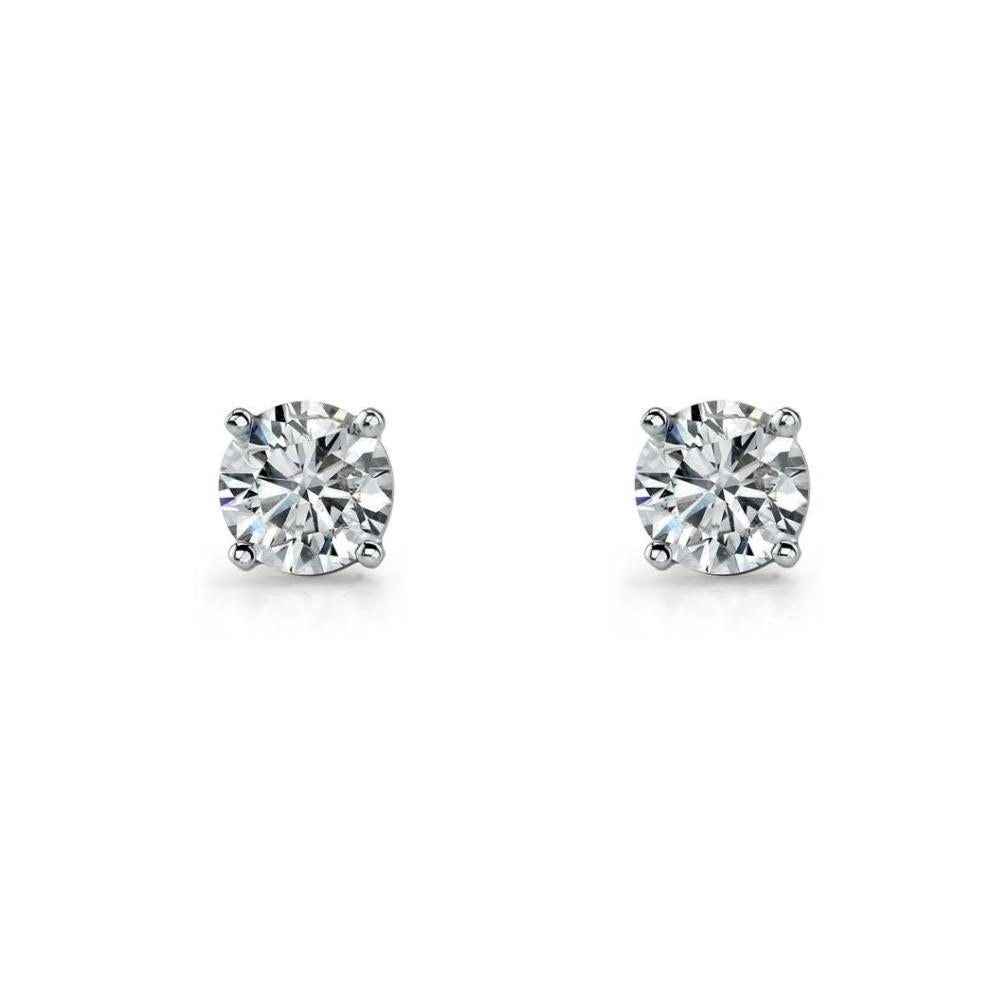 Sterling Silver 9mm Round white cz Claw Set Studs