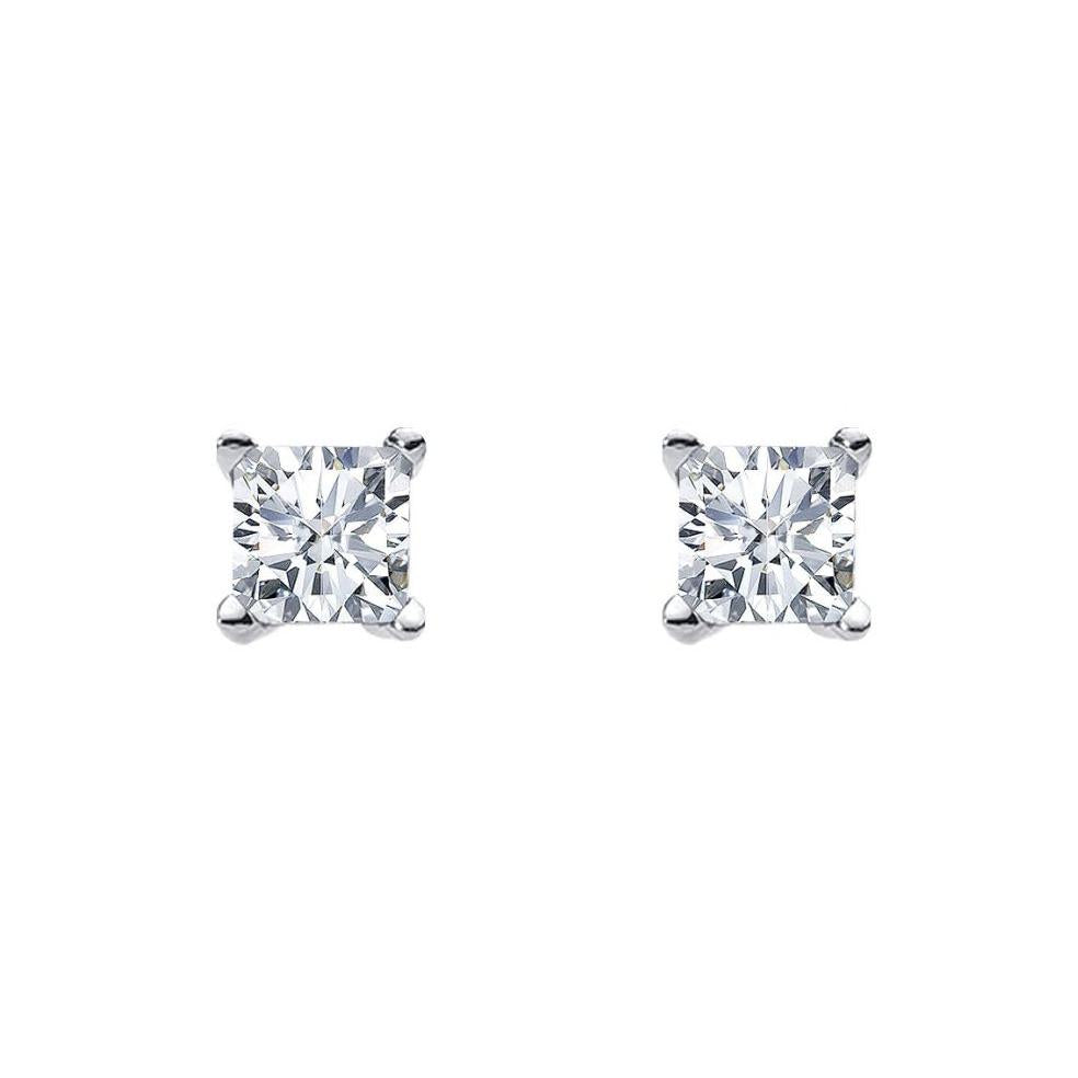 Sterling Silver 8MM Princess white cz CLAW STUDS