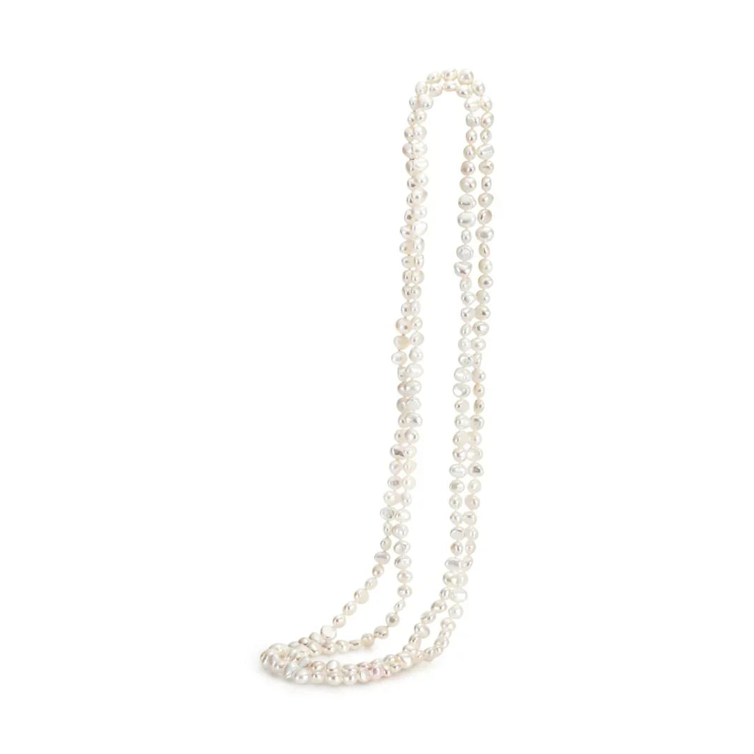 WHITE 6-7MM BAROQUE STRAND 120CM NO CLASP
