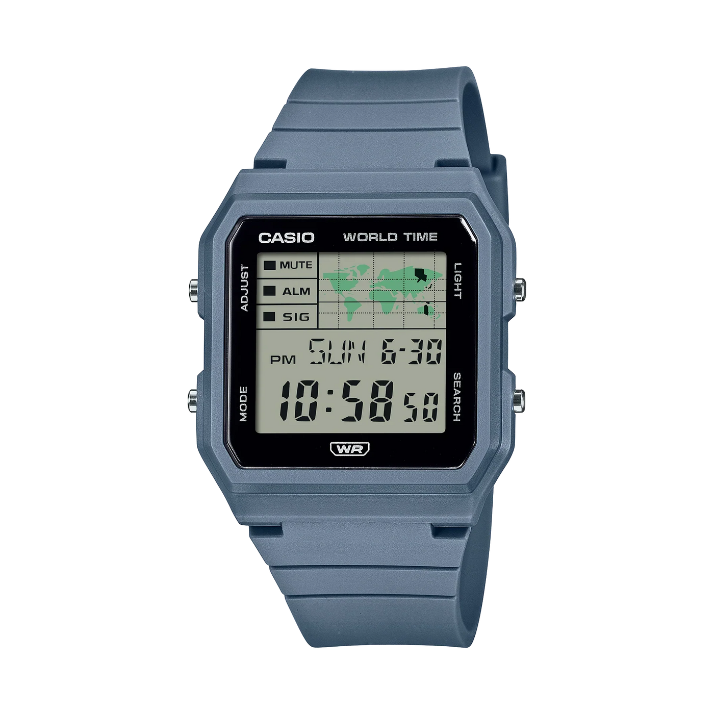 Casio Digital World Map Watch: Blue