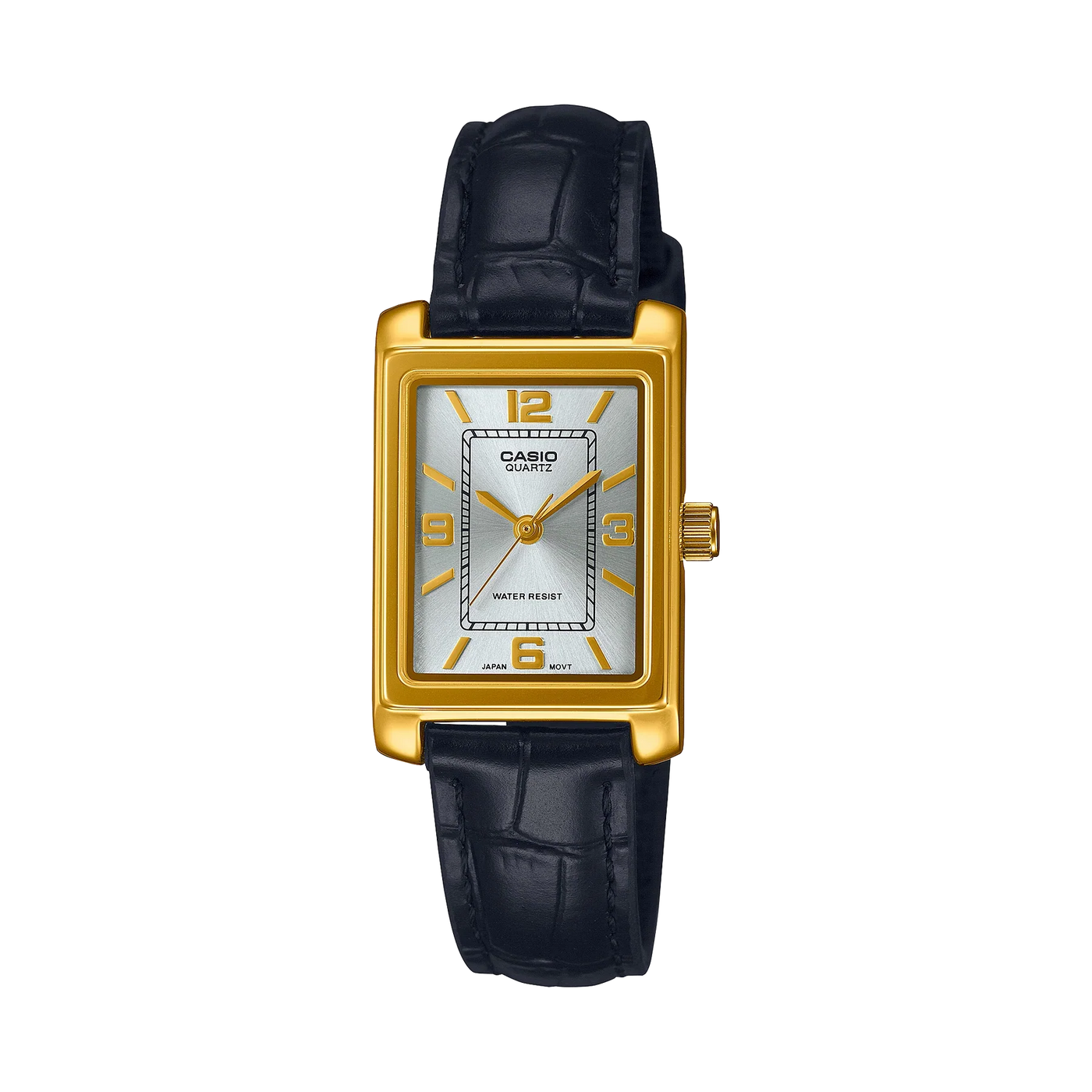 Casio Square Analogue Watch with Leather Band
