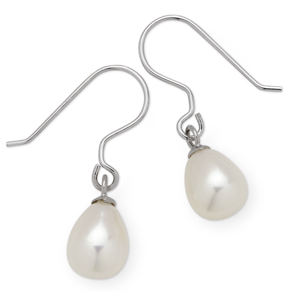 Sterling Silver white fresh water pearl earrings
