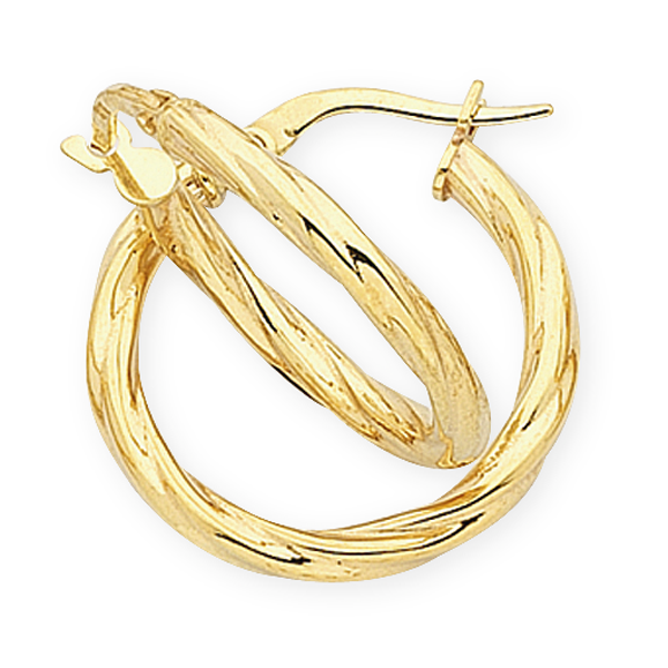 9ct GOLD SILVER FILLED HOOPS.