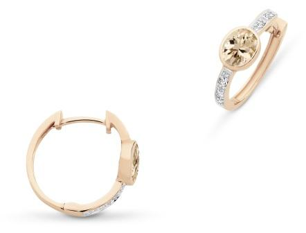 9ct RG Diamond MORGANITE HUGGIES