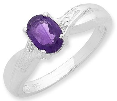 Sterling Silver Amethyst & Diamond ring
