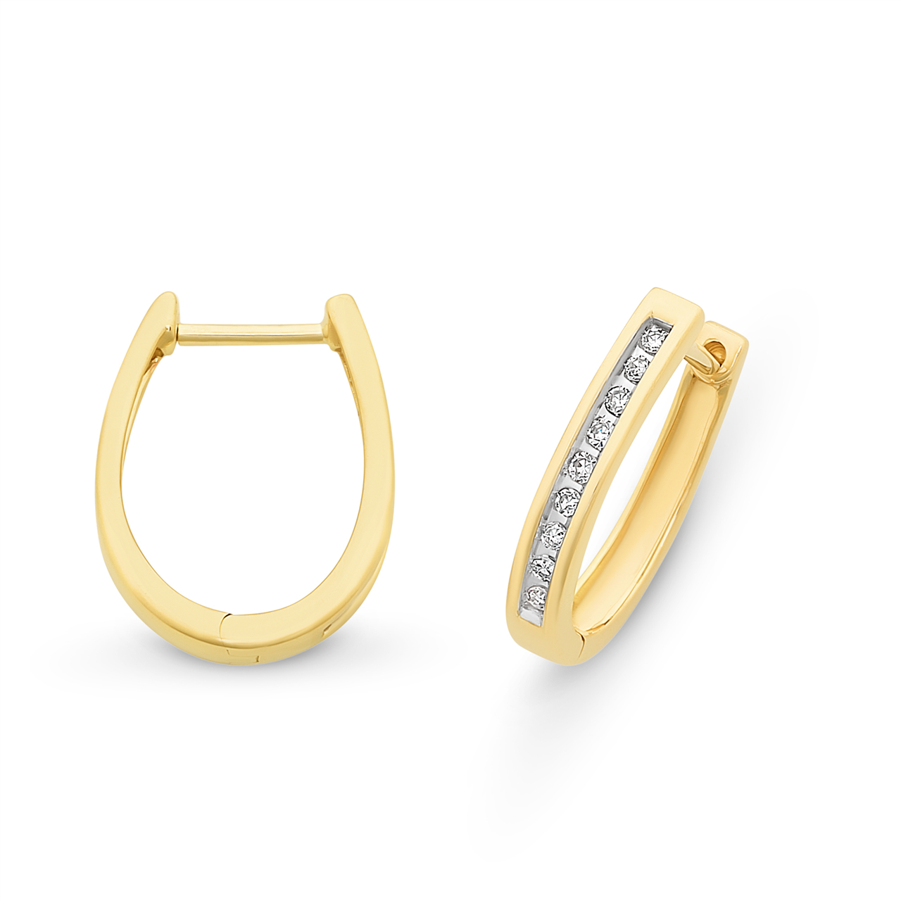 9ct Y GOLD 0.10CT TDW Diamond HUGGIES