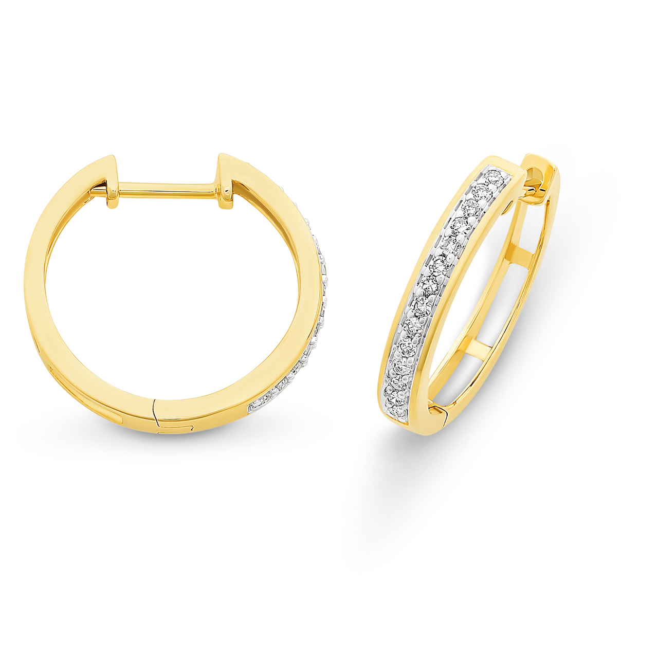 9ct YELLOW GOLD Diamond HUGGIES M2965