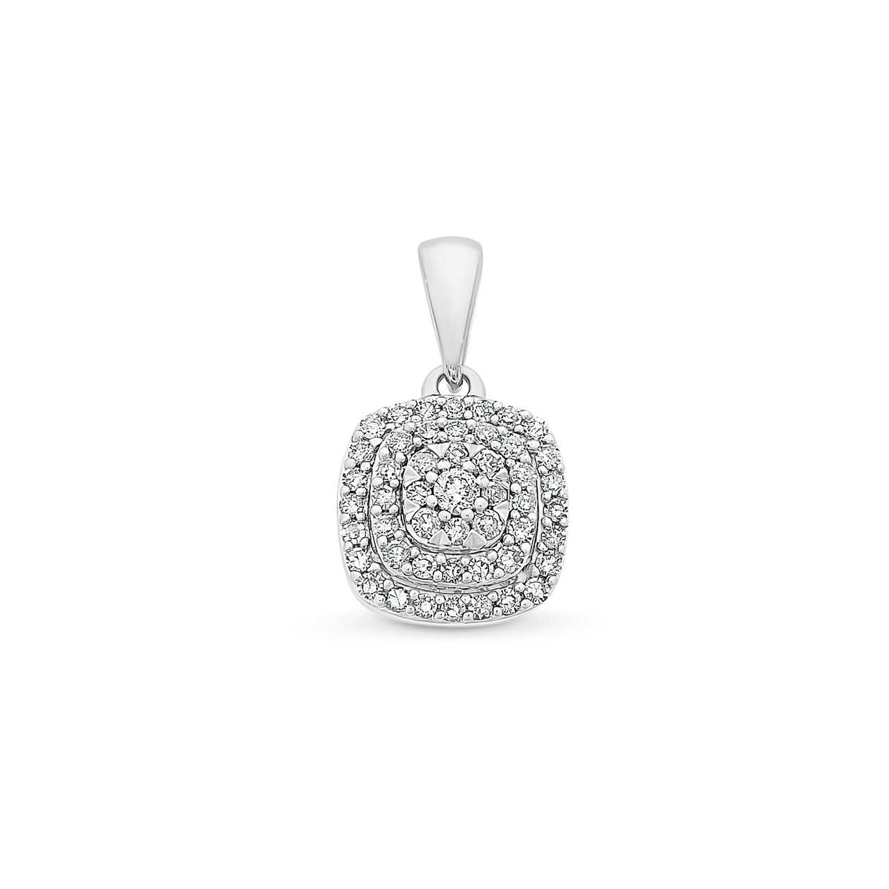 9ct WHITE GOLD Diamond PENDANT TDW 0.20CT M2971