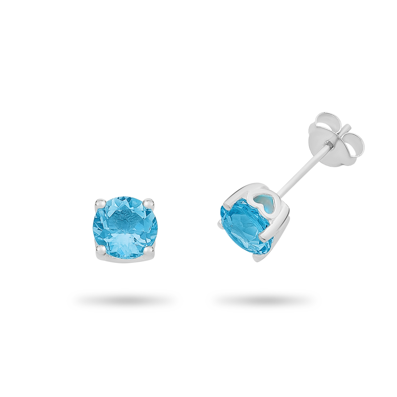 STG SILVER BLUE TOPAZ EARRINGS M2984
