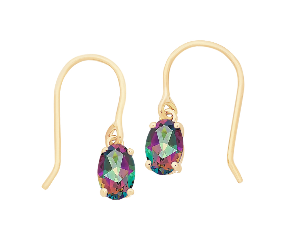 9ct Yellow Gold mystic topaz earrings