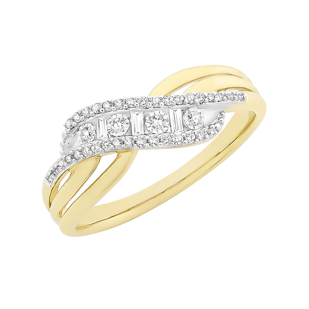 9ct YELLOW GOLD Diamond RING