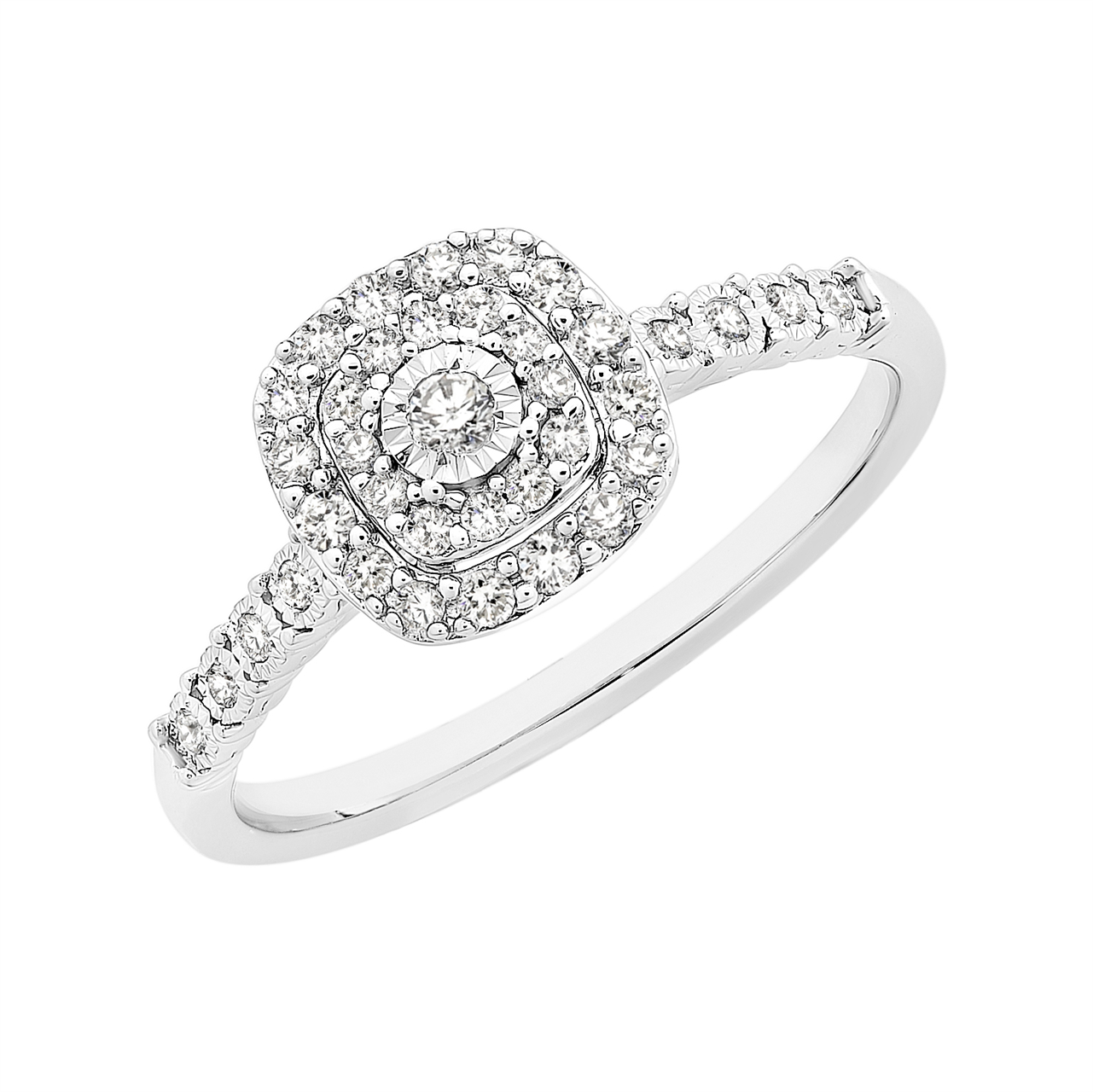 9ct WHITE GOLD Diamond RING TDW 0.25CT