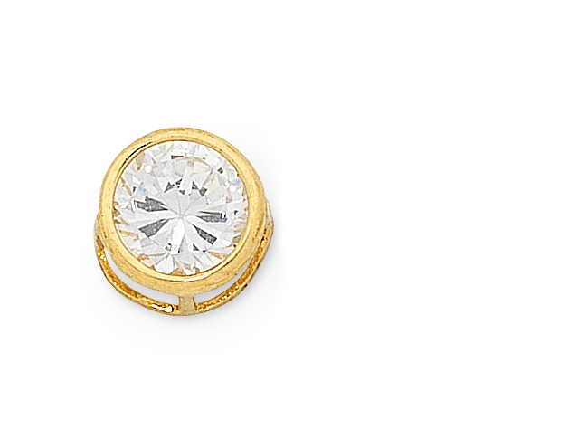 9ct BEZEL SINGLE CZ STUD