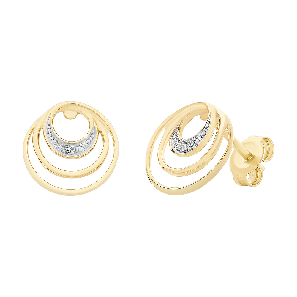 9ct Yellow Gold Diamond earrings