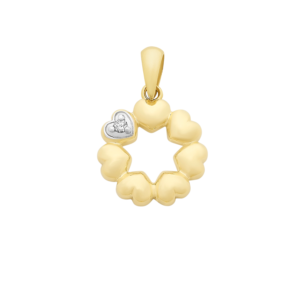 9ct Yellow Gold Diamond pendant