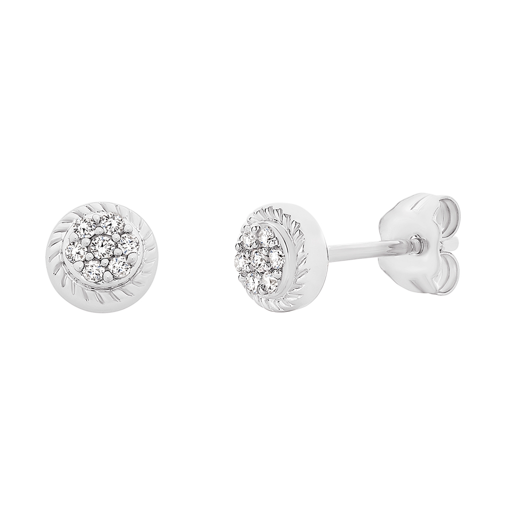 9ct White Gold STUDS 0.08CT