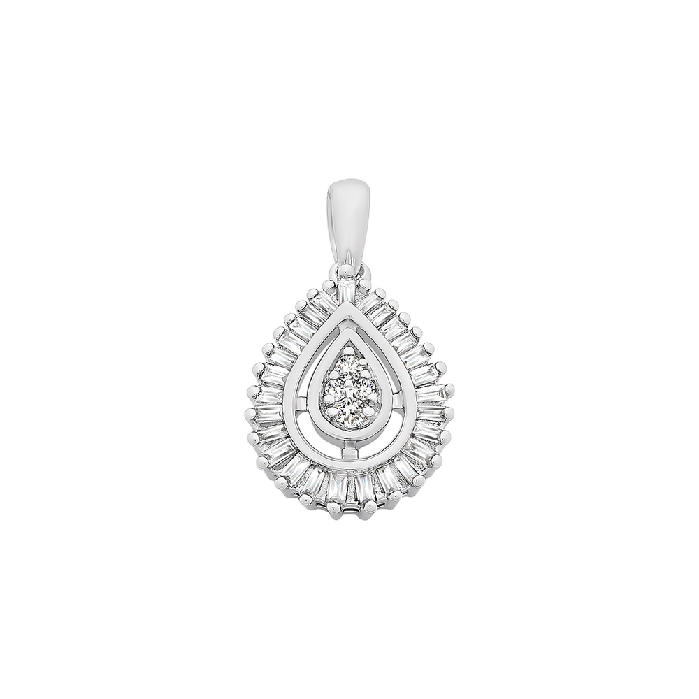 9ct White Gold PENDANT 0.20CT