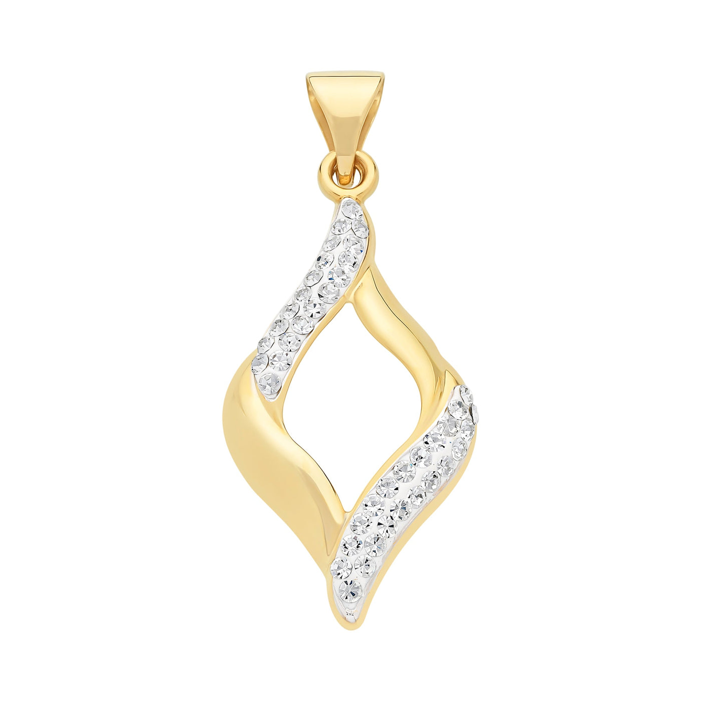9ct Yellow Gold crystal pendant