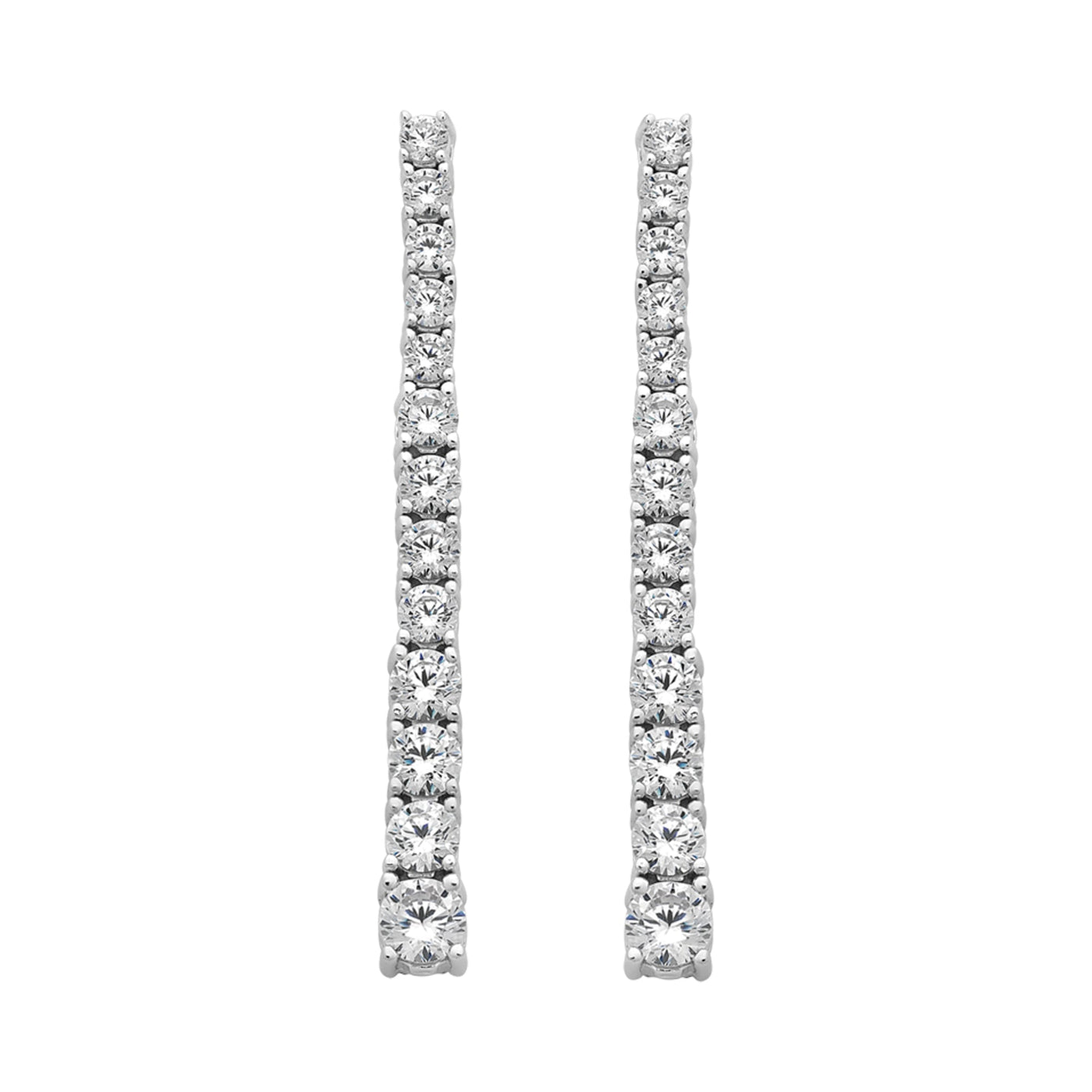 Lacouron Sterling Silver CZ graduated earrings