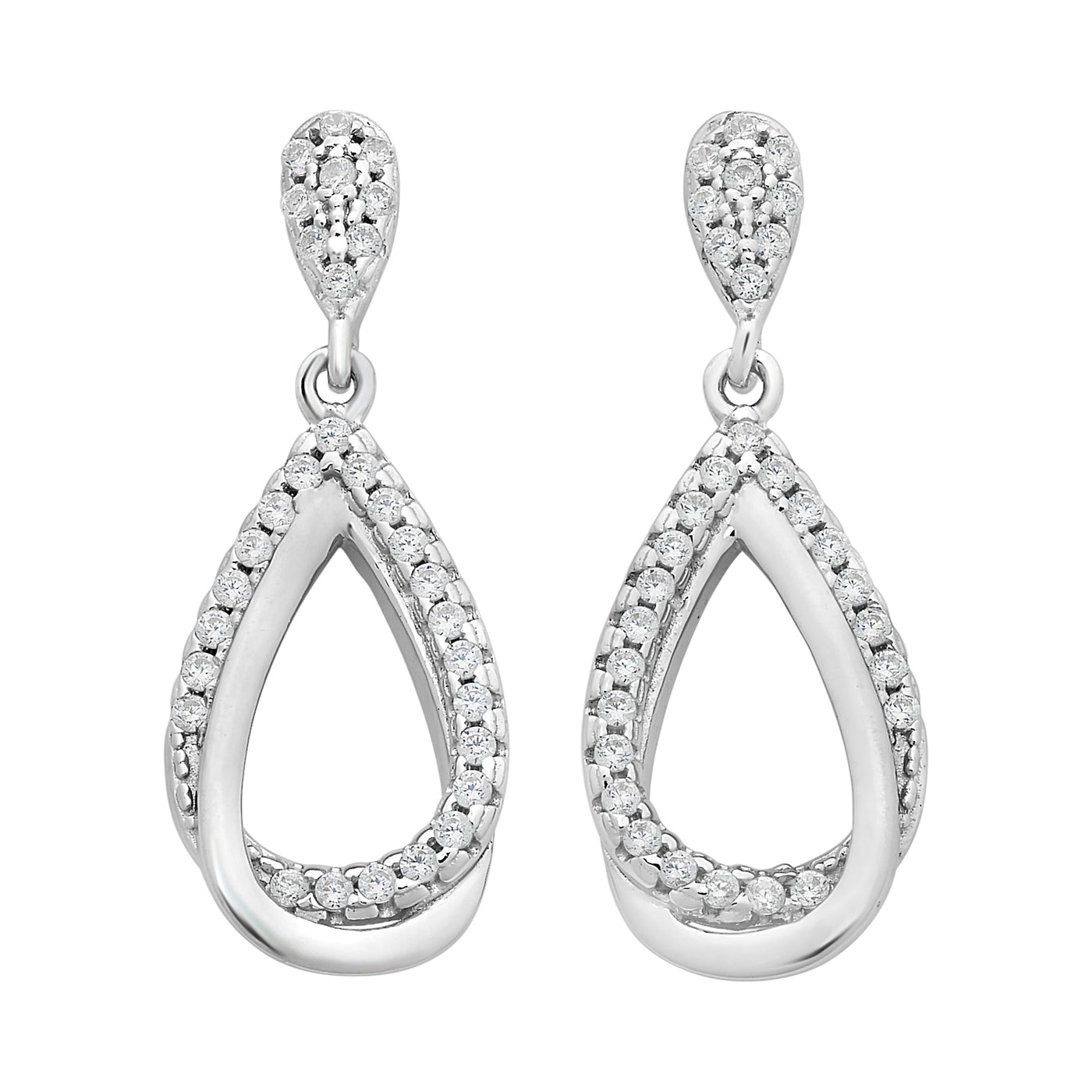 Lacouron Sterling Silver CZ drop earrings