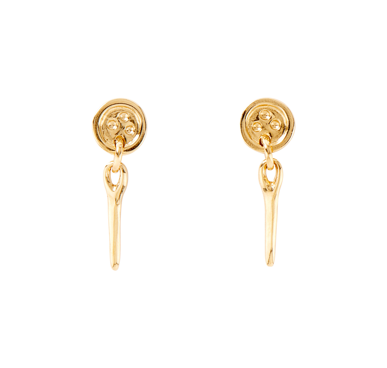 Unode50 SEWN EARRINGS Earring in metal plated in 18k gold plated