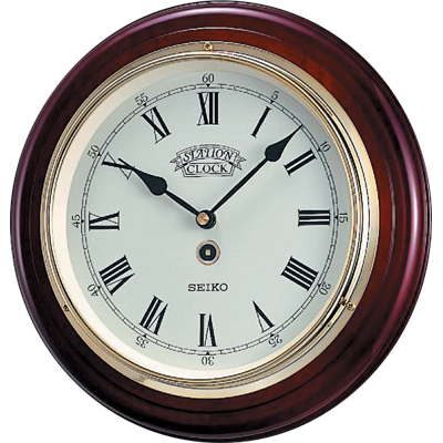 SEIKO WOODEN STATION CLOCK