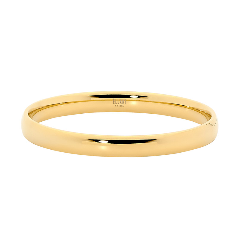 Stainless STEEL 8MM WIDE BANGLE  with GOLD IP PLATING
