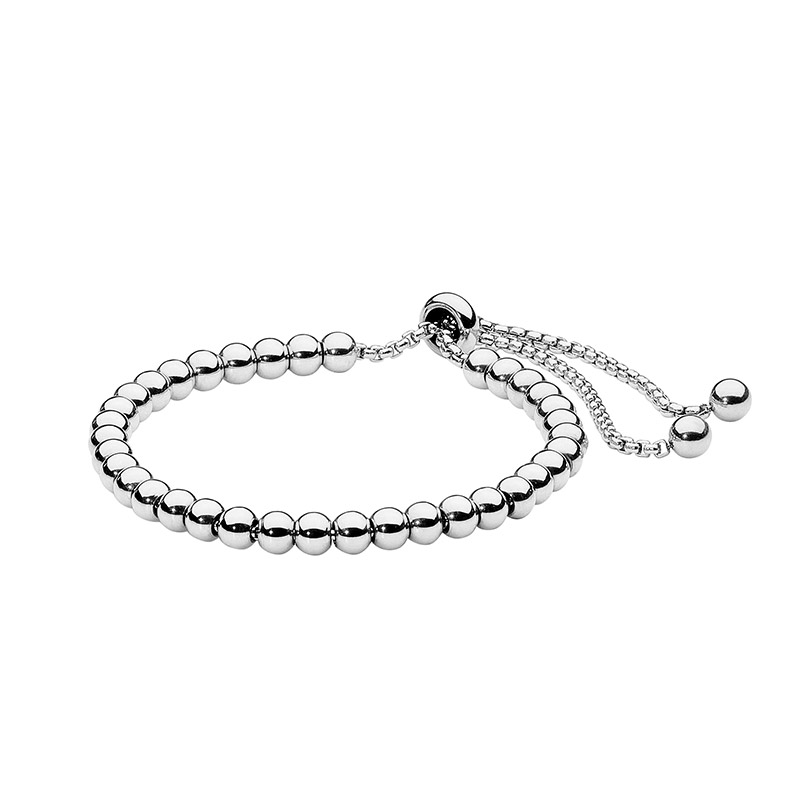 Stainless Steel 5mm Ball Bracelet  with  Slider Close