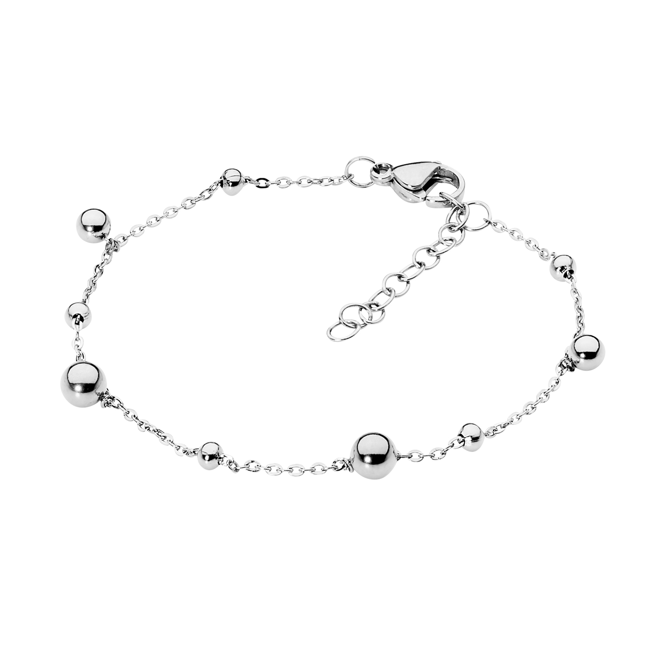 Stainless steel bracelet 17+2cm  with  ball feature