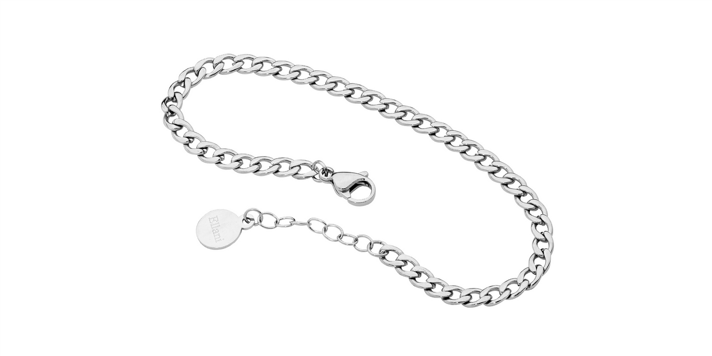 Stainless steel curb chain bracelet, 17cm+ ext.