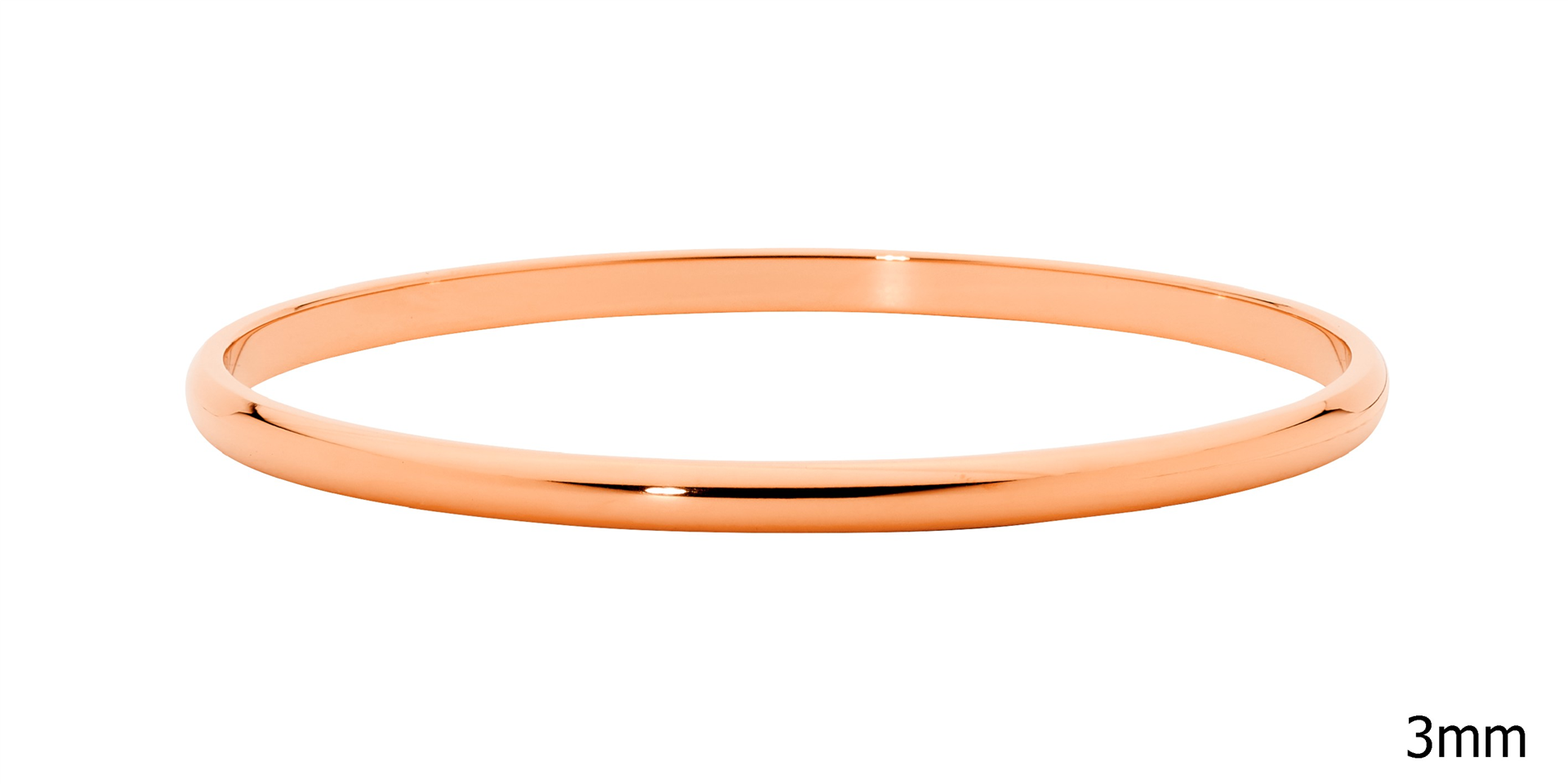 Stainless steel rose gold IP plating 3mm bangle – Gatton Jewellers