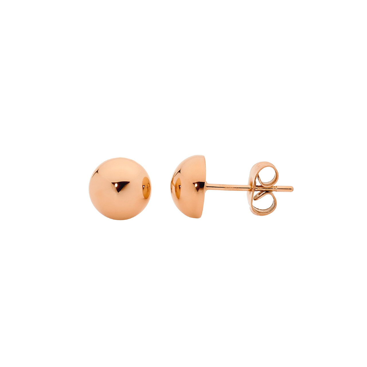 Stainless STEEL 8MM DOMED STUDS With ROSE  GOLD IP PLATING