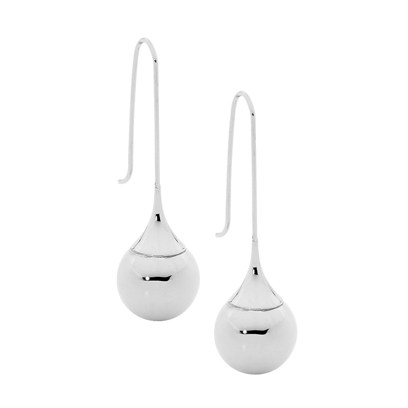Stainless Steel Long Drop Earrings  with  Ball