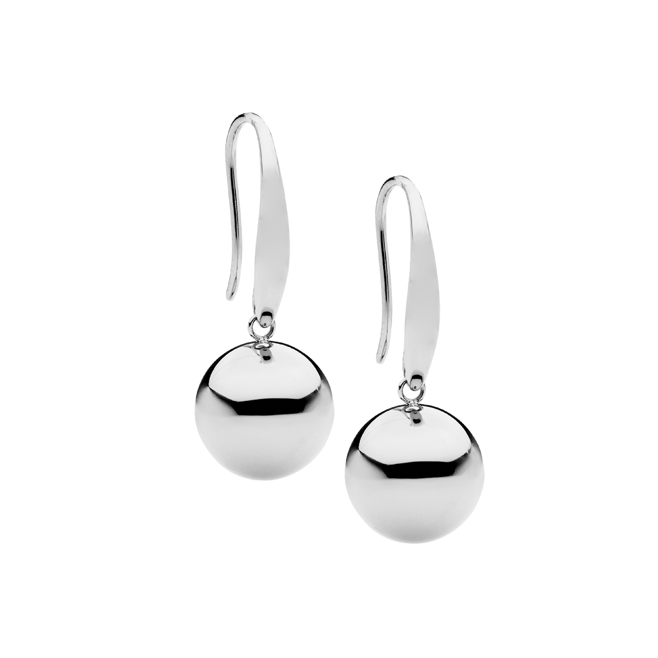 Stainless steel drop ball earring on shp hook