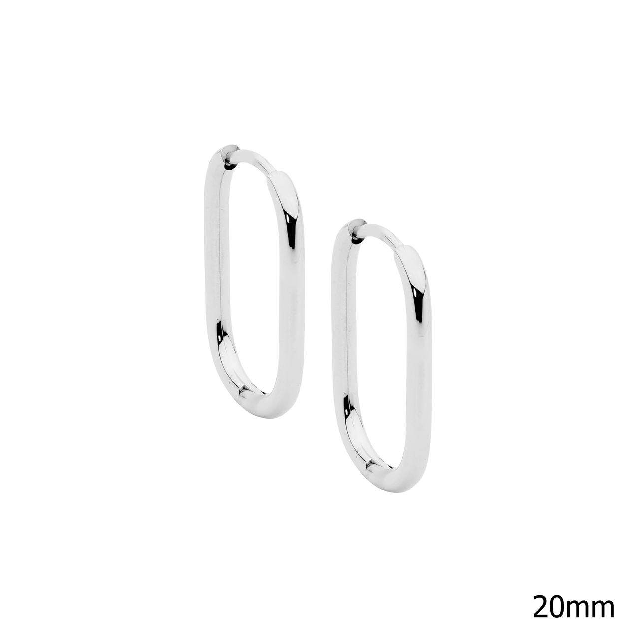 Stainless steel 20mm oval hoop earrings