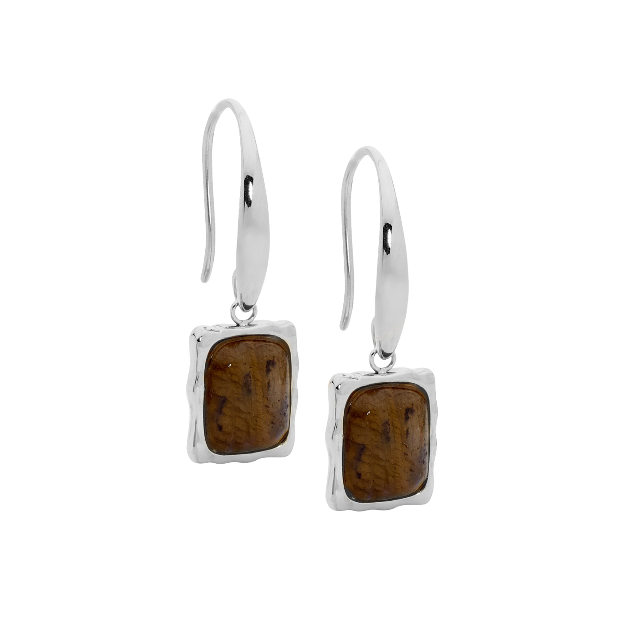 Stainless steel labardorite drop earrings