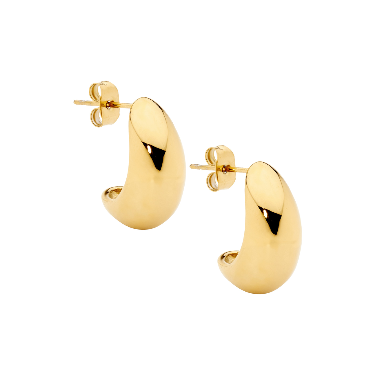 Stainless steel teardrop earrings  with  gold IP plated