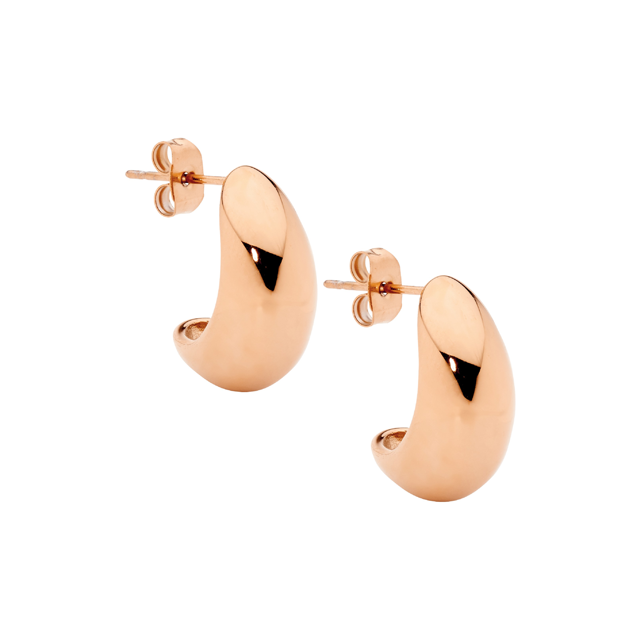 Stainless steel teardrop earrings  with  rose gold IP plated