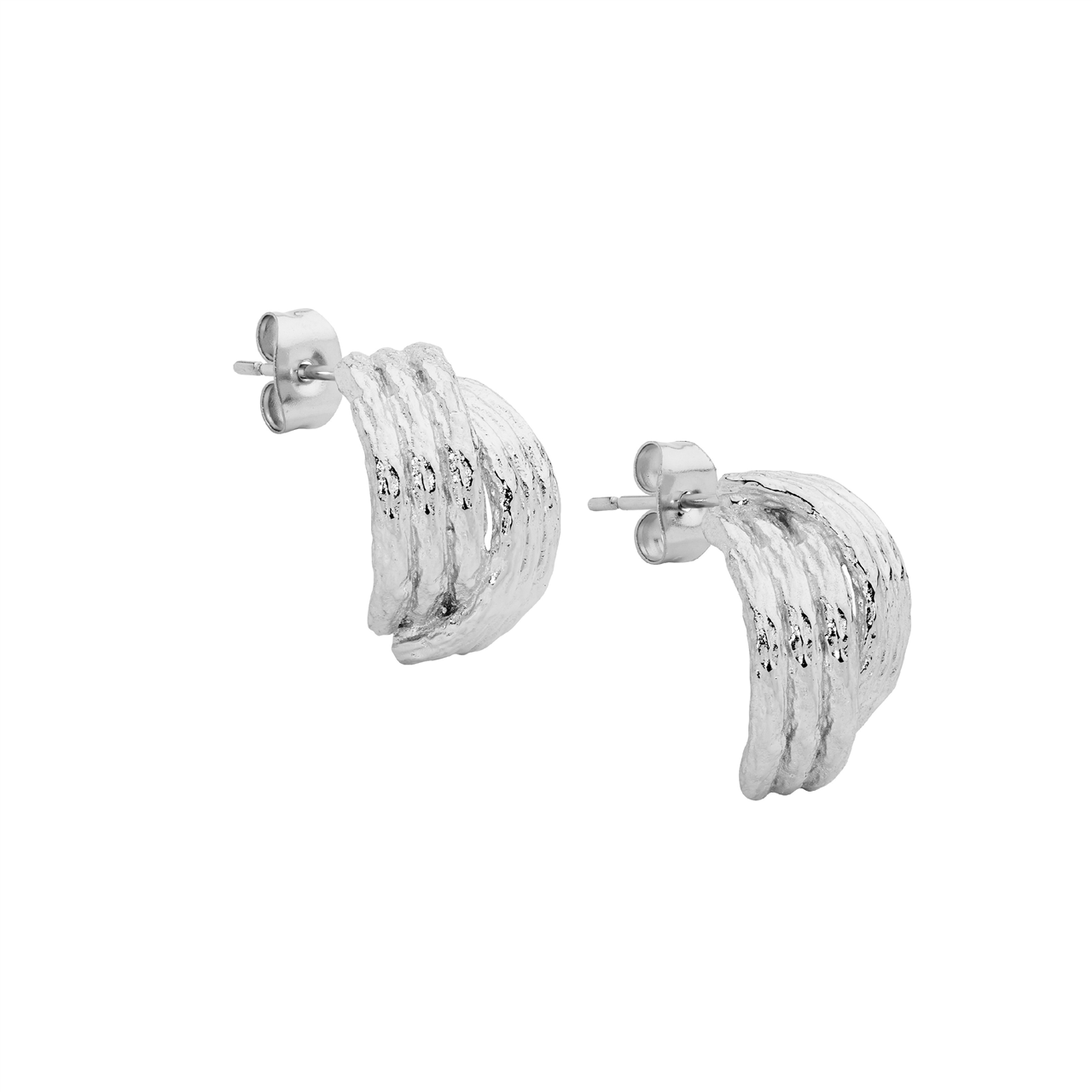 Stainless steel cross over 17mm hoop earrings